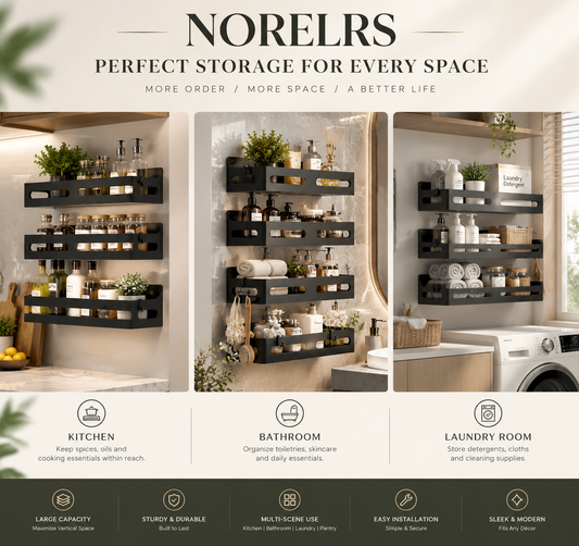 NORELRS Multi-Use Storage Shelves - Perfect Storage for Every Space  Maximize Your Vertical Space with Large Capacity and Sturdy Design  Sleek, Modern, and Versatile Organization for Any Room